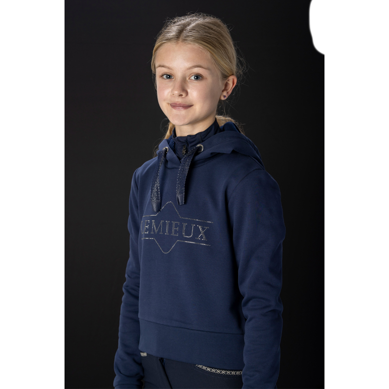 LeMieux Young Rider Cropped Hoodie - Indigo-3